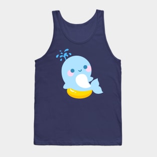 Kawaii whale sunbathing Tank Top